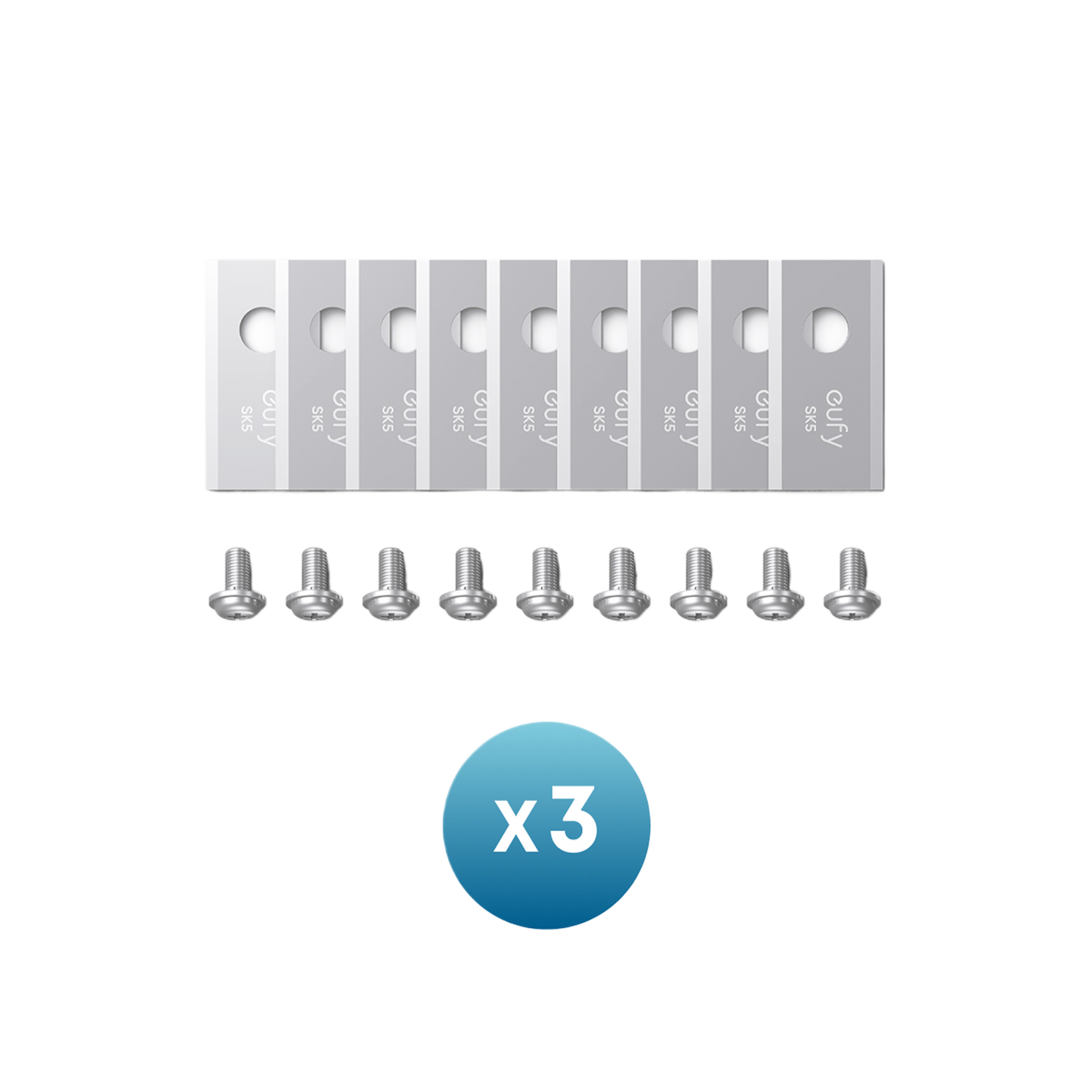 Zestaw ostrzy zamiennych eufy: 3* (9 ostrzy do kosiarki i 9 śrub) kompatybilny z E15