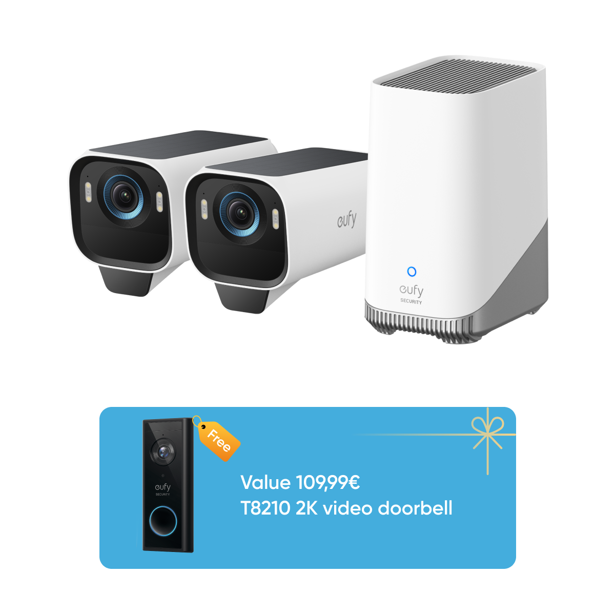 Zestaw eufyCam S3 Pro z 2 kamerami i wideodomofonem S220