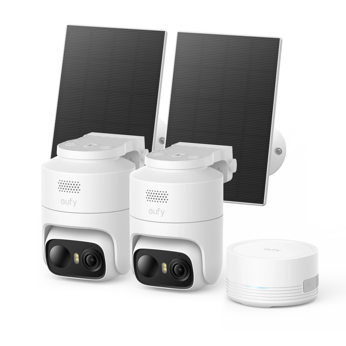 Zestaw 2 kamer do monitoringu eufyCam C37 2K (zestaw 2 szt.) + stacja bazowa Homebase Mini + panel solarny x2