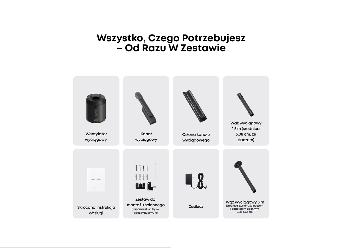Wentylator wywiewny eufyMake do drukarki UV E1