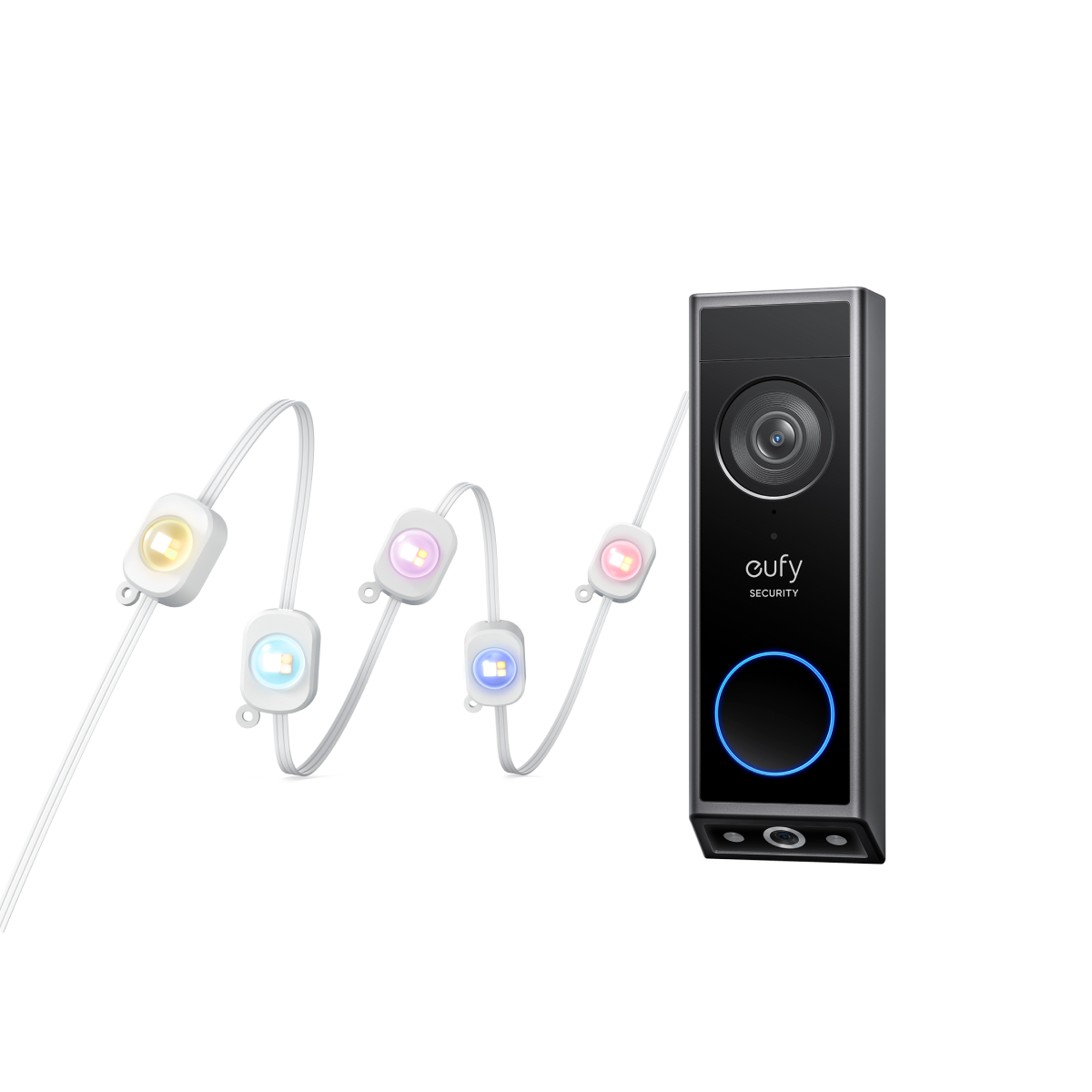 Stałe oświetlenie zewnętrzne eufy E22 + Video Doorbell E340