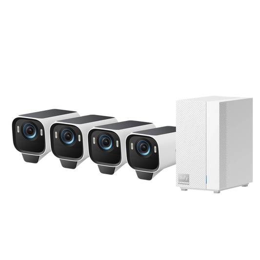 Zestaw 4 kamer eufyCam S3 Pro + Profesjonalna stacja eufy HomeBase™ S1 Pro
